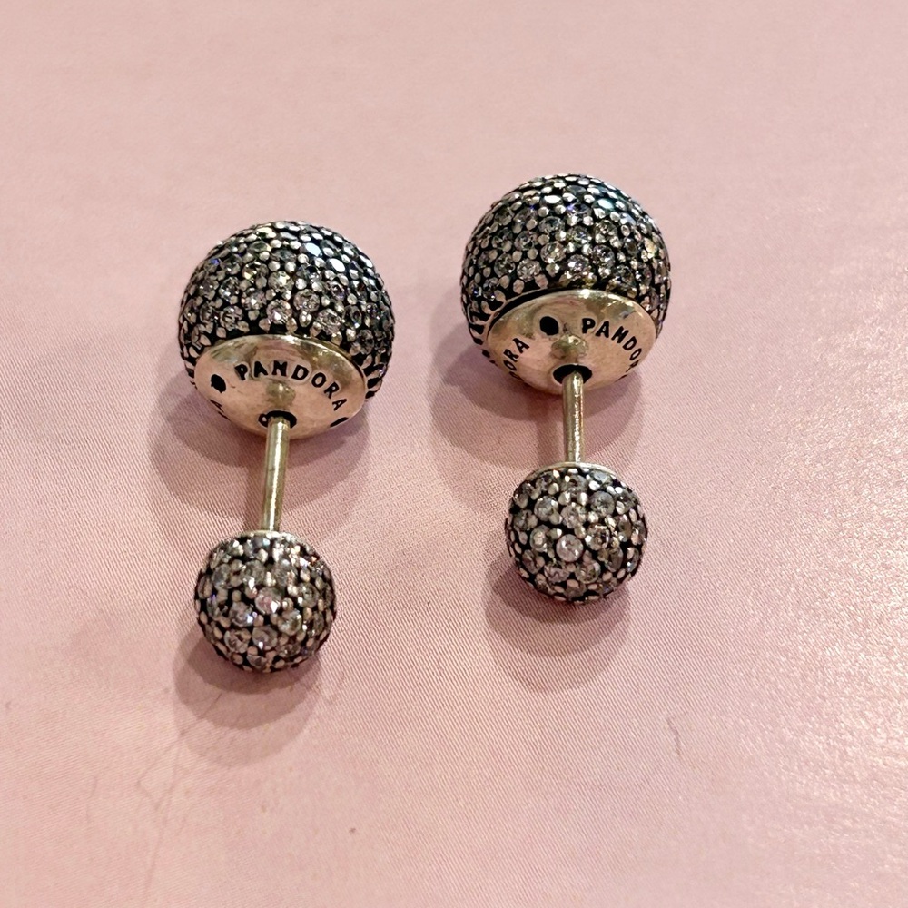 RETIRED Pave Drop Stud Earrings